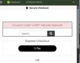 USF10 coupon verification screenshot