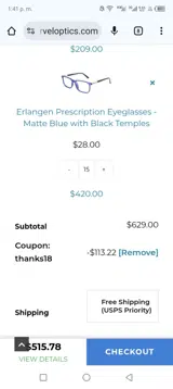 Thanks18 coupon verification screenshot