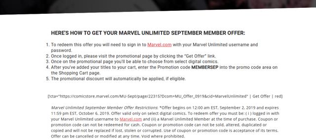 Marvel Unlimited checkout page showing Marvel Unlimited promo code box | Screenshot taken by SimplyCodes community member on Sep 15, 2025