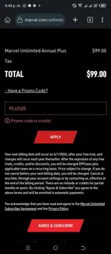 PLUS20 coupon verification screenshot