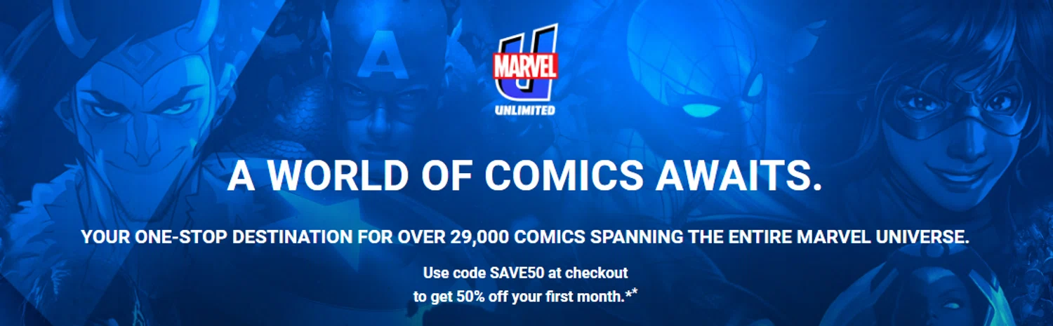 Verification screenshot for 50% Off Storewide at Marvel Unlimited - 17d ago