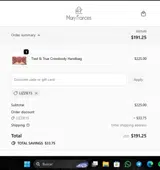 LIZZIE15 coupon verification screenshot