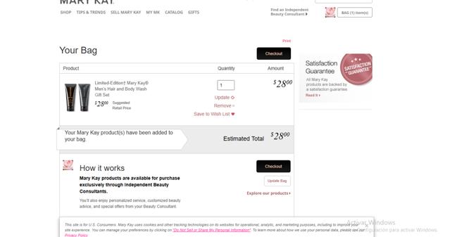 Mary Kay checkout page showing Mary Kay promo code box | Screenshot taken by SimplyCodes community member on Oct 26, 2024