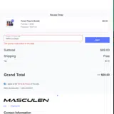 MASCULEN20 coupon verification screenshot