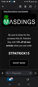 STPATRICK15 coupon verification screenshot