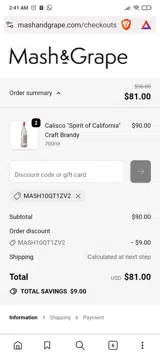 MASH10QT1ZV2 coupon verification screenshot