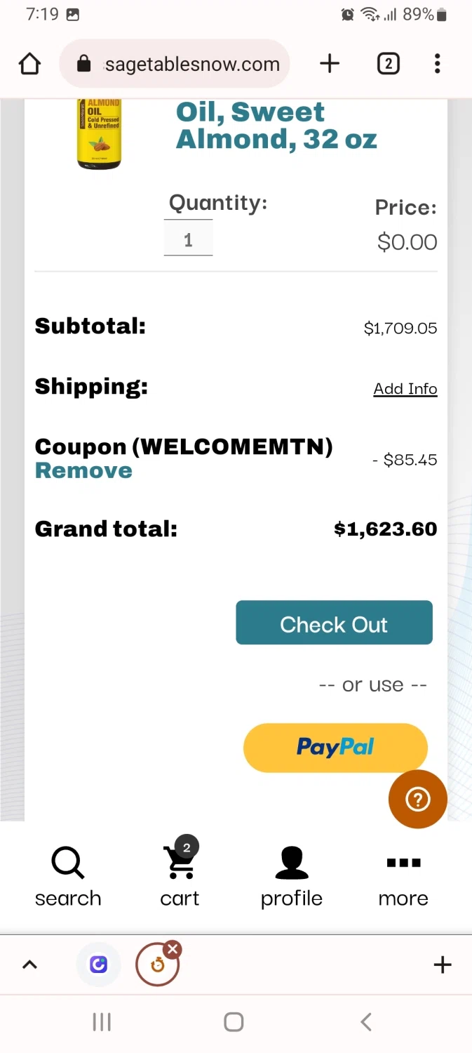 Massage Tables Now checkout page showing Massage Tables Now coupon code box | Screenshot taken by SimplyCodes community member on Oct 18, 2022