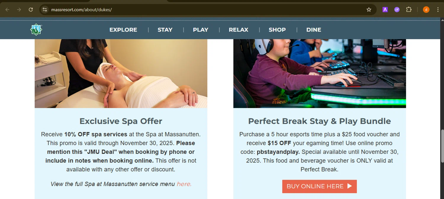 Massanutten Resort checkout page showing Massanutten Resort promo code box | Screenshot taken by SimplyCodes community member on Dec 27, 2025