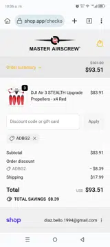 ADBG2 coupon verification screenshot