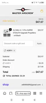 ADBF4 coupon verification screenshot