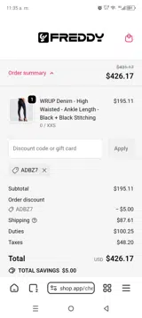 ADBF7 coupon verification screenshot