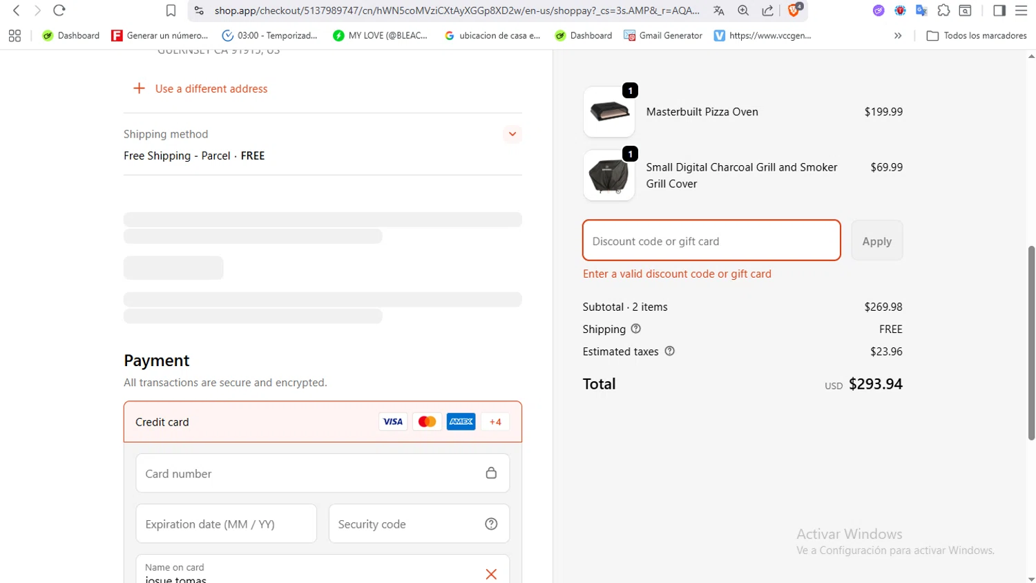 Masterbuilt discount code screenshot showing code PIZZA20 applied at Masterbuilt checkout page. Uploaded by SimplyCodes community member VoucherFalcon3942 on Dec 9, 2025