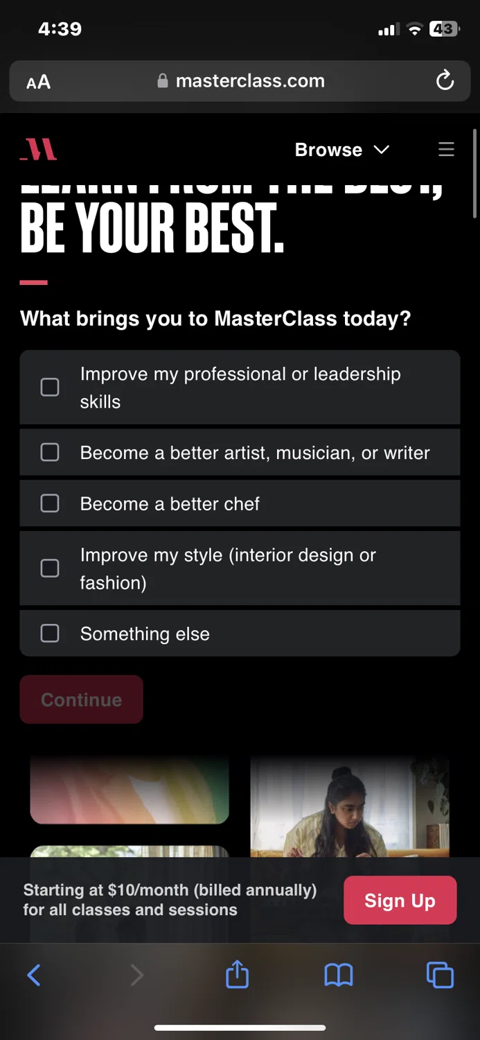 Master Class Coupon