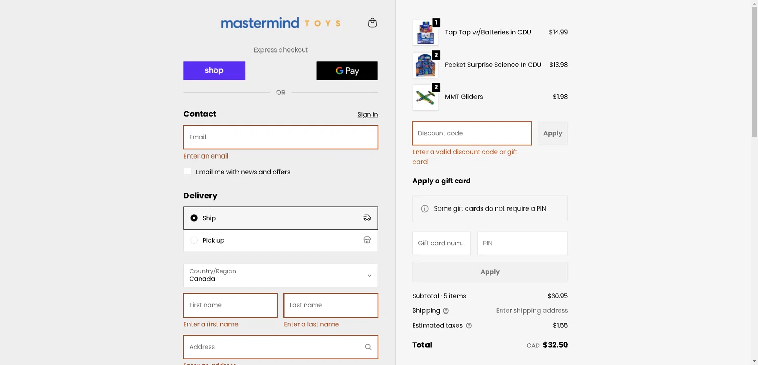 Mastermind Toys promo code screenshot showing code TEAMTOYS applied at Mastermind Toys checkout page. Uploaded by SimplyCodes community member ValueWarden2887 on Sep 30, 2025