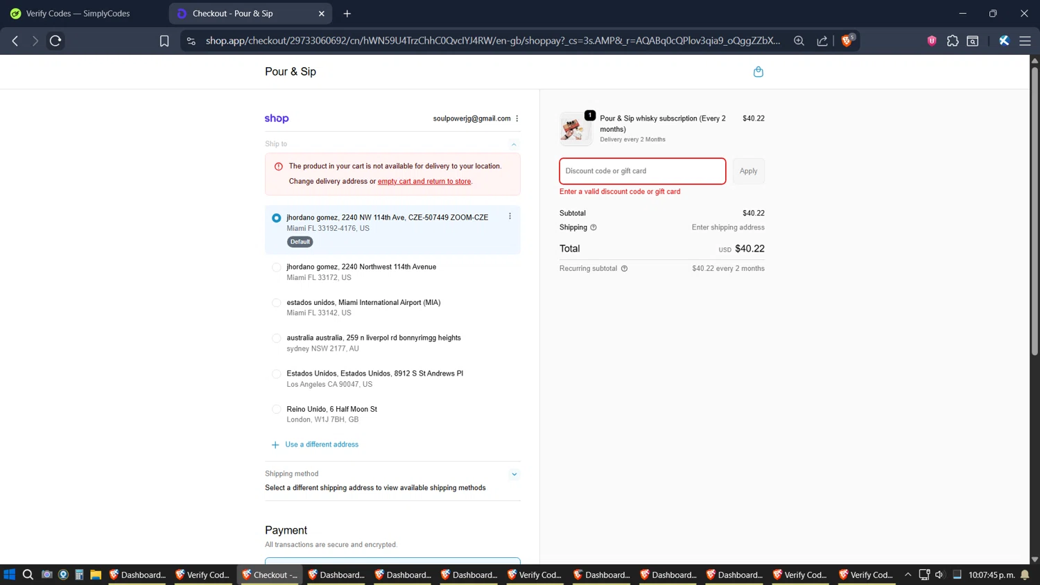 Master of Malt discount code screenshot showing code DAD50 applied at Master of Malt checkout page. Uploaded by SimplyCodes community member Jgomez on Nov 11, 2025
