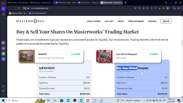 Masterworks checkout page showing Masterworks promo code box | Screenshot taken by SimplyCodes community member on Jan 25, 2024