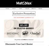 Mat&Max coupon verification screenshot