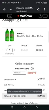 Mat&Max coupon verification screenshot