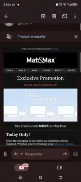 Mat&Max coupon verification screenshot