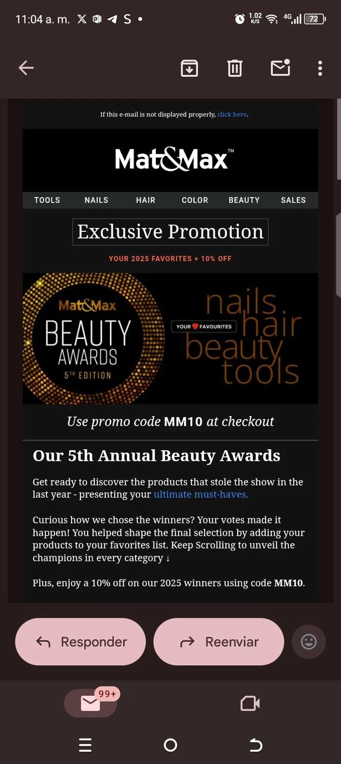 Mat&Max promo code screenshot showing code MM10 applied at Mat&Max checkout page. Uploaded by SimplyCodes community member kellymoreno on Jan 5, 2026