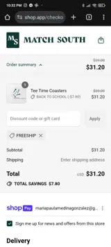 FREESHIP coupon verification screenshot