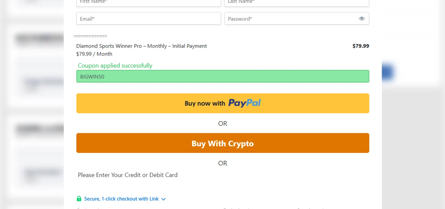 Matchstat checkout page showing Matchstat promo code box | Screenshot taken by SimplyCodes community member on May 13, 2025