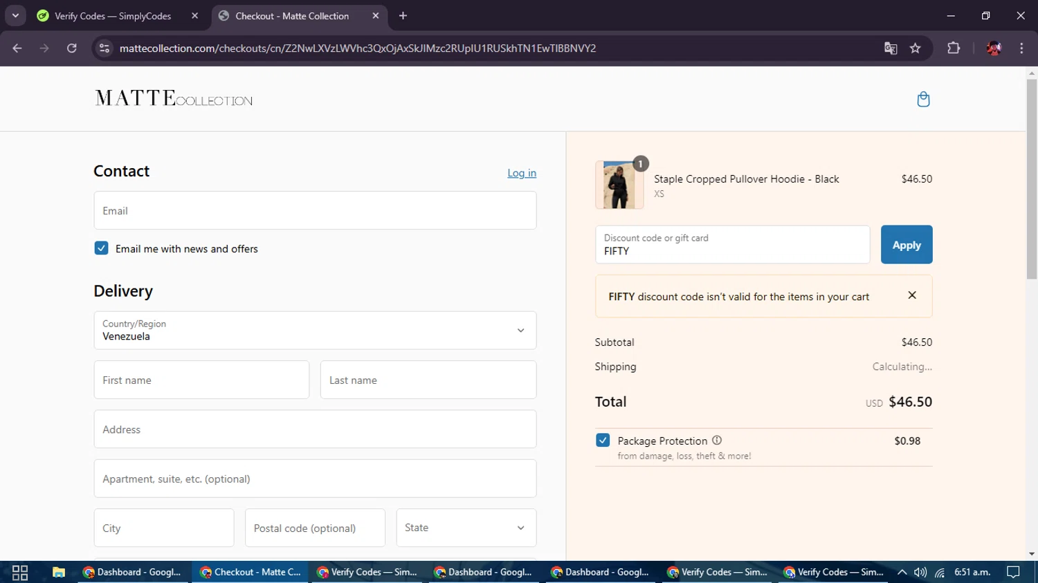 how to use Matte Collection coupons