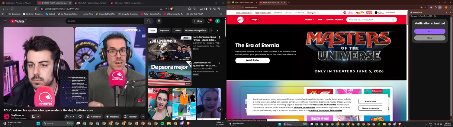 Mattel promo code screenshot showing code DATSUN10OFF applied at Mattel checkout page. Uploaded by SimplyCodes community member BonusCurator3058 on Feb 25, 2026