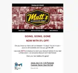 Matt's Warehouse Deals coupon verification screenshot
