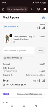 Maui Rippers coupon verification screenshot