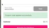 Maui Soap Company coupon verification screenshot