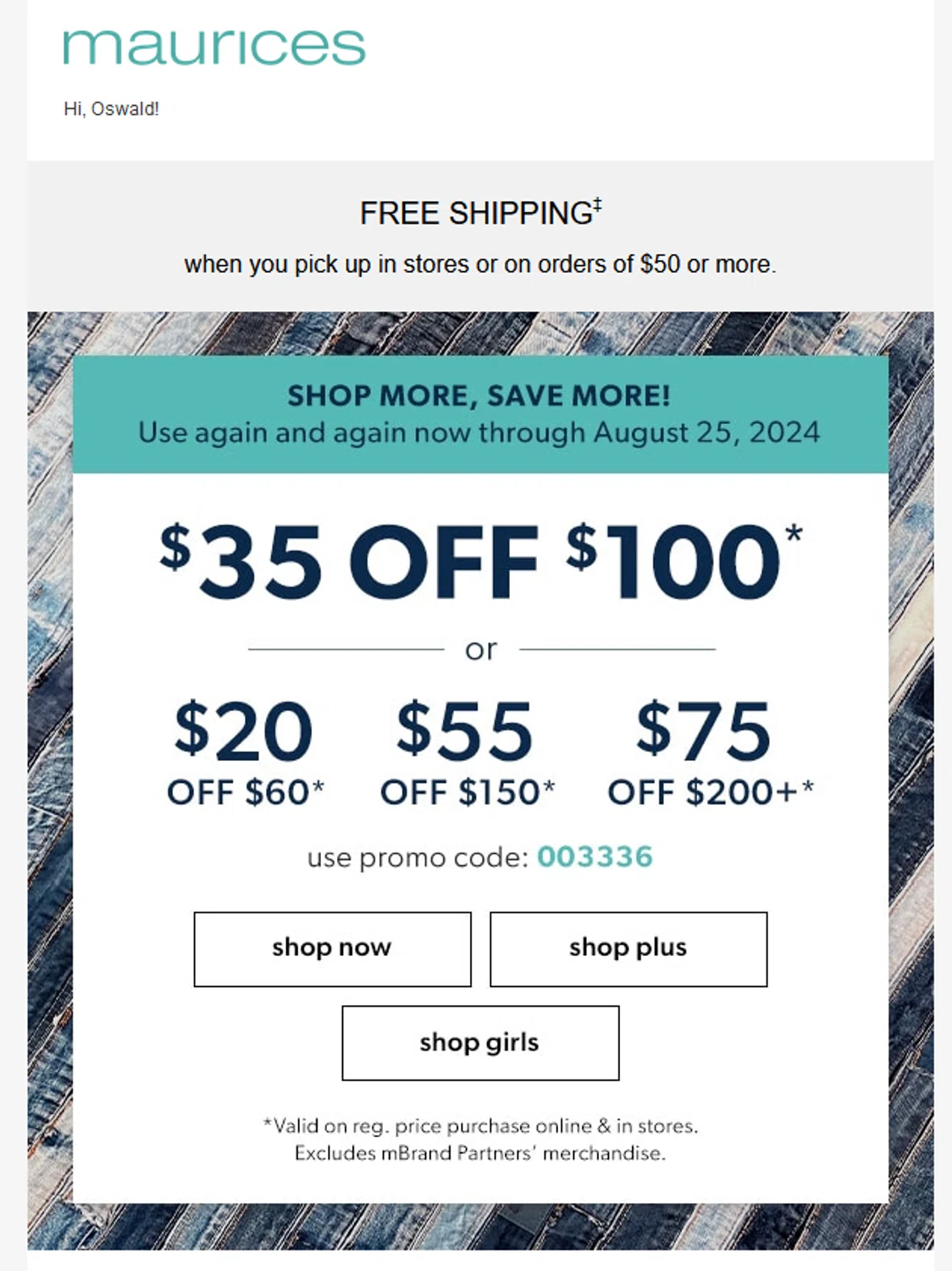 Maurices Promo Codes 40 Off Coupons in August 2024 SimplyCodes