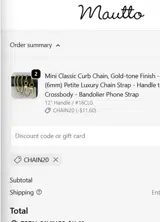 CHAIN20 coupon verification screenshot