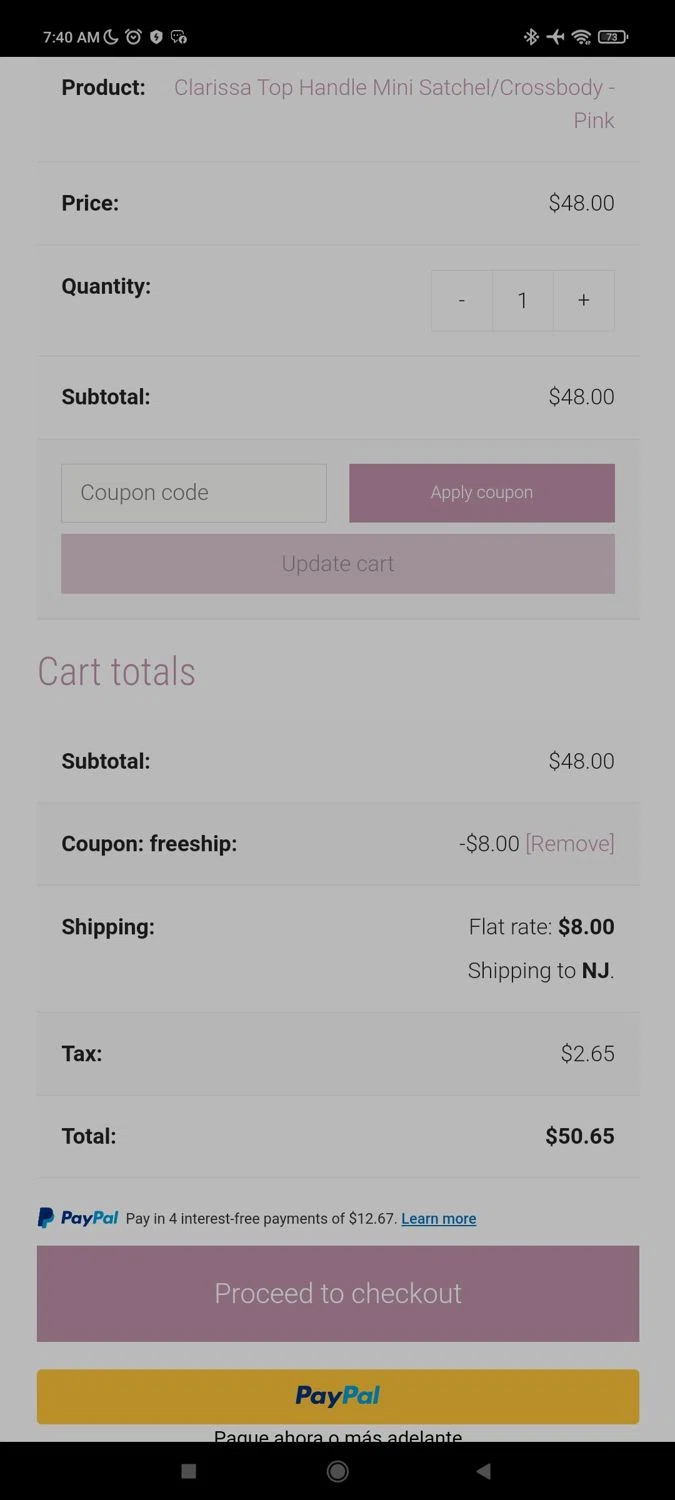 Mauve Shoppe checkout page showing Mauve Shoppe promo code box | Screenshot taken by SimplyCodes community member on Jun 22, 2024