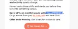 HALLOWEEN10 coupon verification screenshot