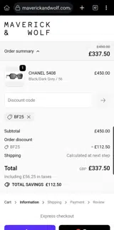 BF25 coupon verification screenshot
