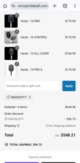 MAVSCOTT coupon verification screenshot