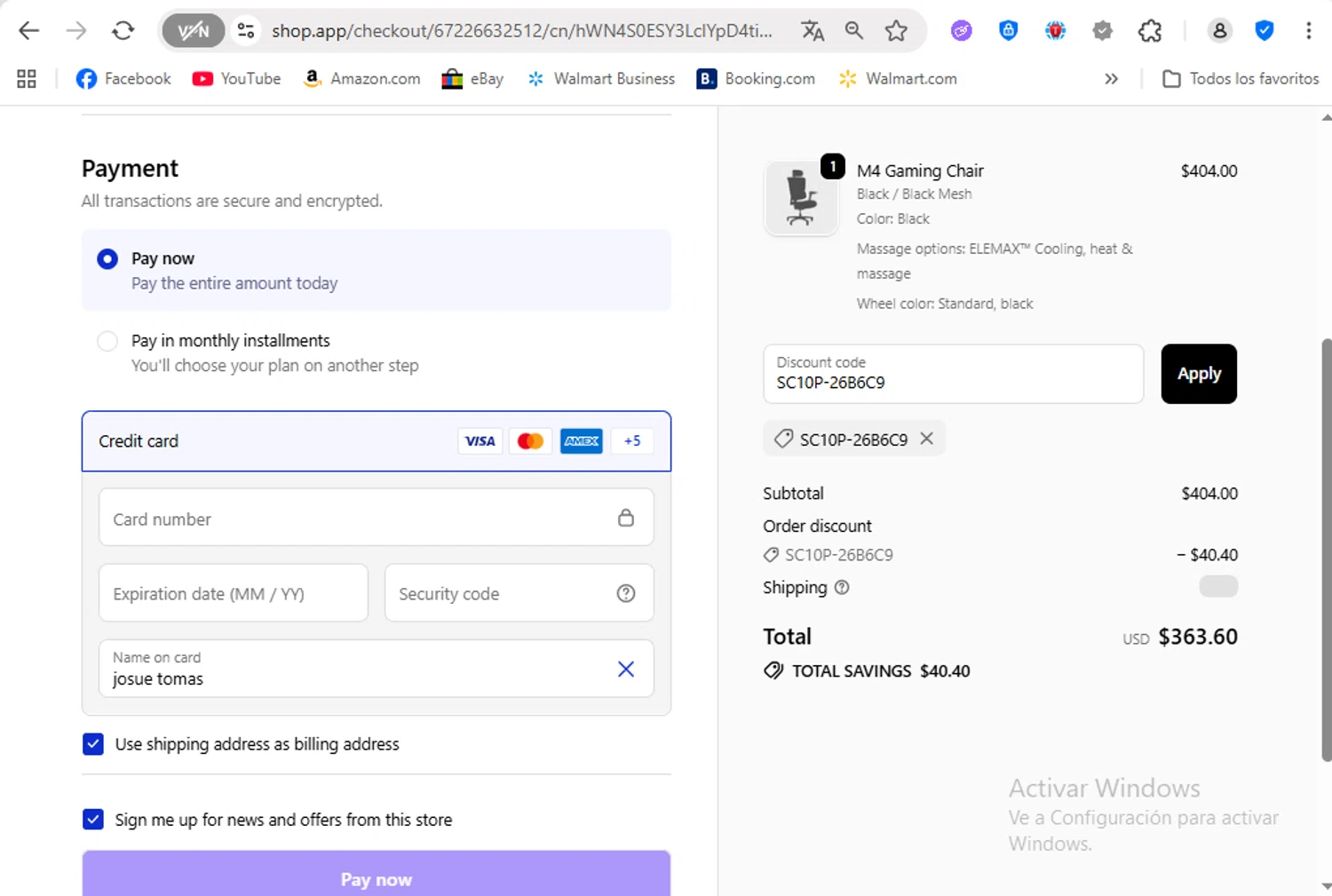 Mavix discount code screenshot showing code SC10P-26B6C9 applied at Mavix checkout page. Uploaded by SimplyCodes community member FrancyB on Oct 23, 2025