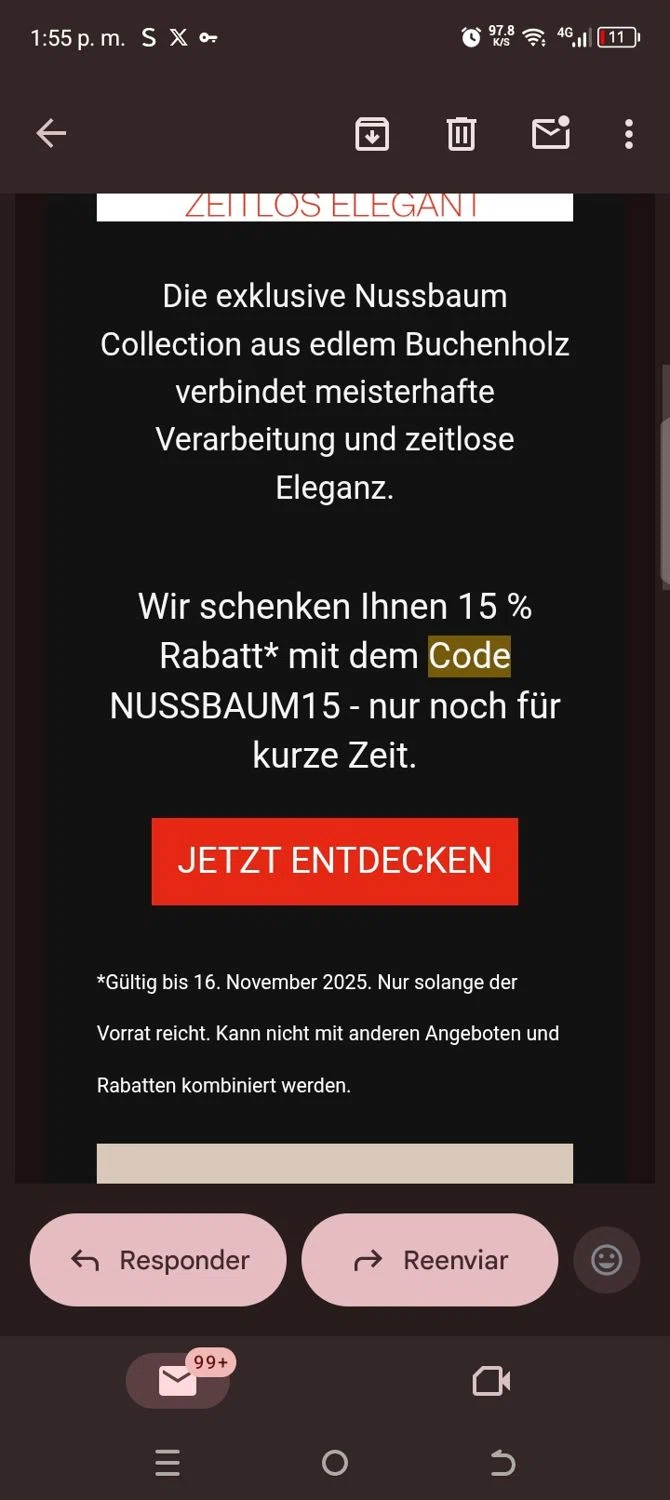 MAWA Hangers promo code screenshot showing code NUSSBAUM15 applied at MAWA Hangers checkout page. Uploaded by SimplyCodes community member kellymoreno on Nov 1, 2025