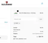 MaxArmory coupon verification screenshot