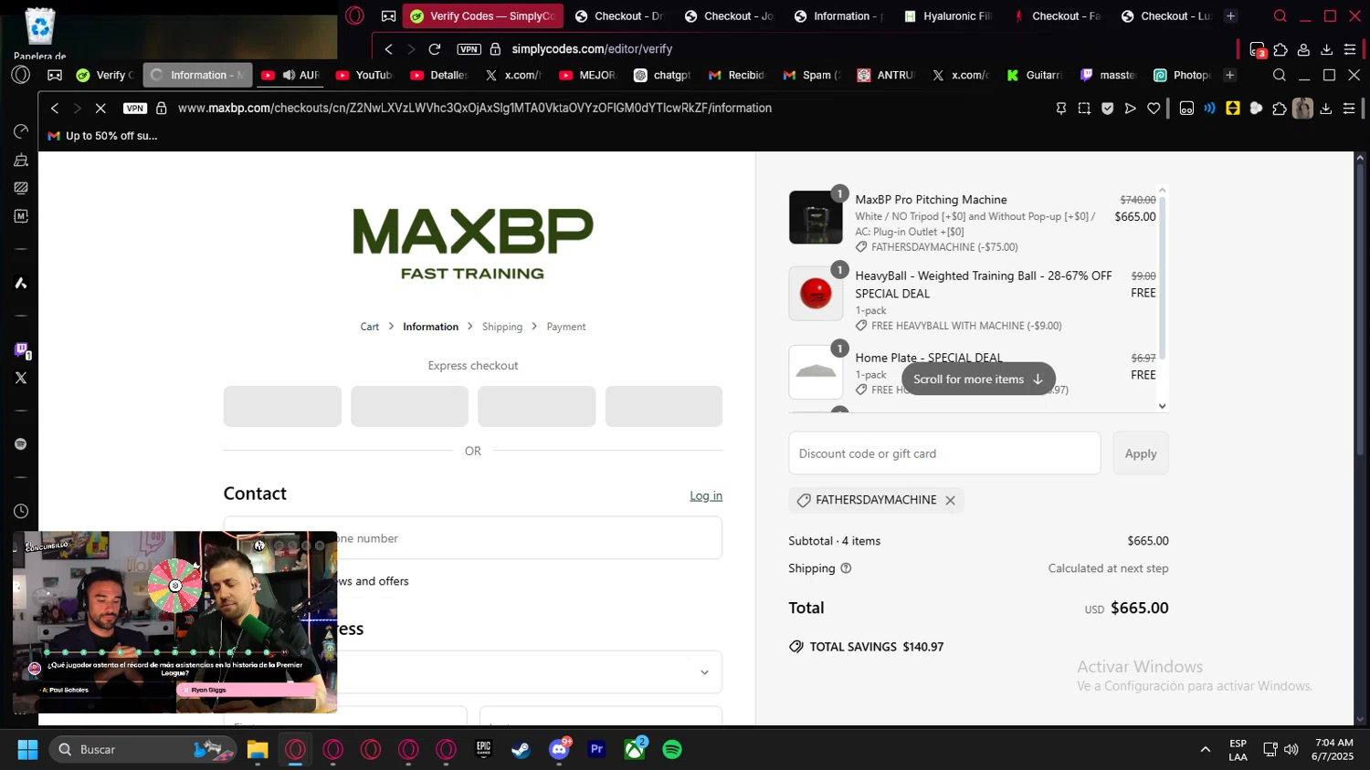 MaxBP checkout page showing MaxBP discount code box | Screenshot taken by SimplyCodes community member on Jun 7, 2025