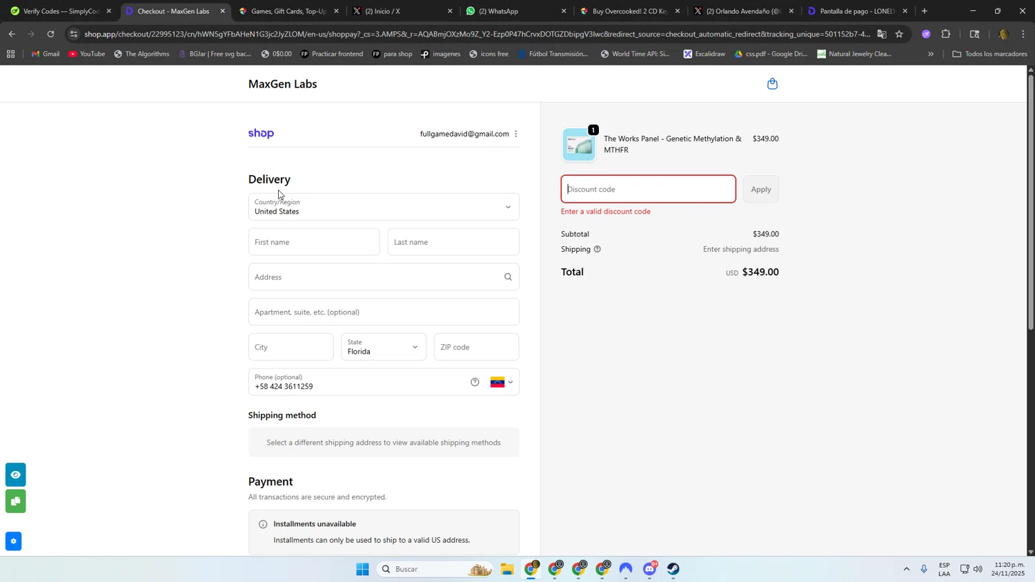 MaxGen Labs discount code screenshot showing code HOPEWELL applied at MaxGen Labs checkout page. Uploaded by SimplyCodes community member DonPollito on Nov 25, 2025