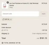 off10 coupon verification screenshot