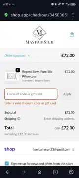 THEBOWCOLLECTION coupon verification screenshot