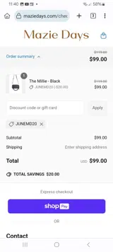 JUNEMD20 coupon verification screenshot