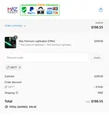 Maz Saber coupon verification screenshot
