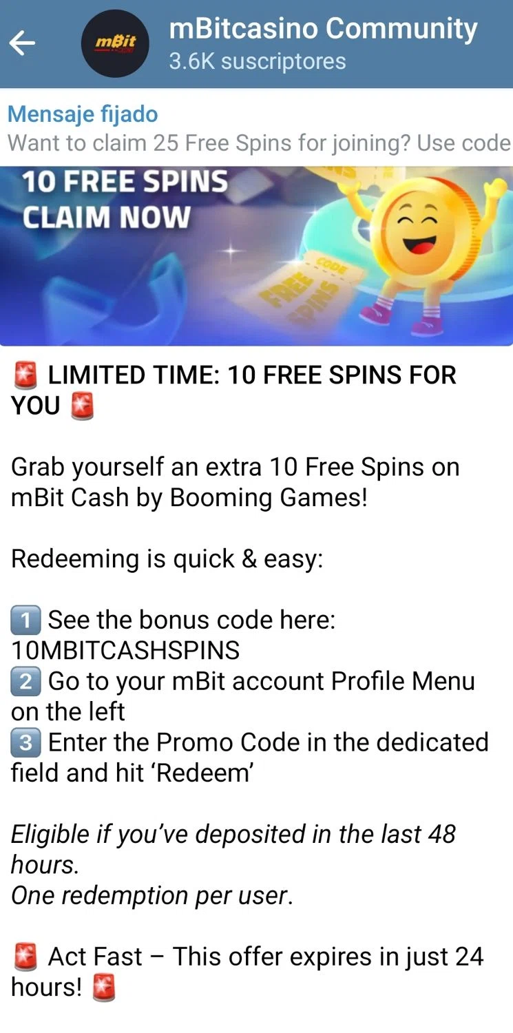 mBitcasino promo code screenshot showing code 10MBITCASHSPINS applied at mBitcasino checkout page. Uploaded by SimplyCodes community member JehovaesDios on Oct 15, 2024