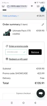 MBito coupon verification screenshot