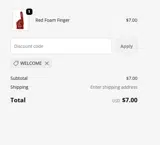 WELCOME coupon verification screenshot