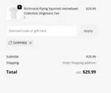 SHIPFREE coupon verification screenshot